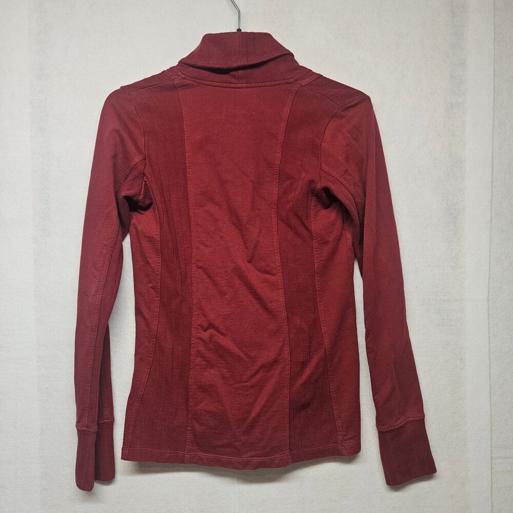 Lucky Brand Shawl Collar Button Front Cardigan Jacket Berry Burgundy - Picture 8 of 8